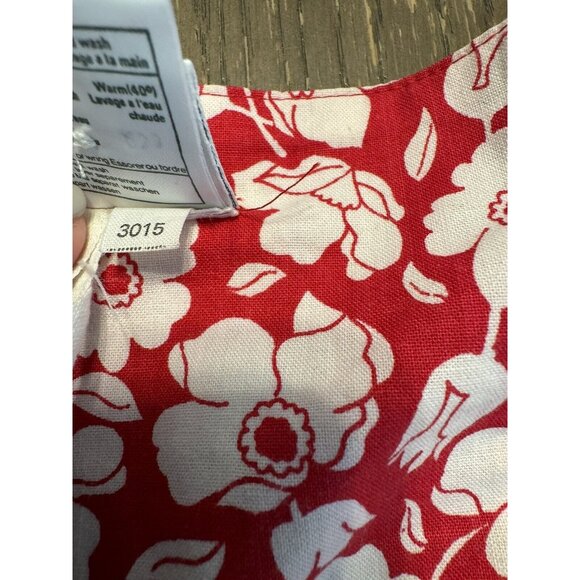 Laura Ashley Red Floral Halter Dress Vtg Sz 8 Cottage Core Garden Tea Party - Picture 13 of 16